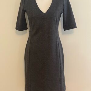 Gap Elegant Charcoal Bodycon V Neck Dress 4